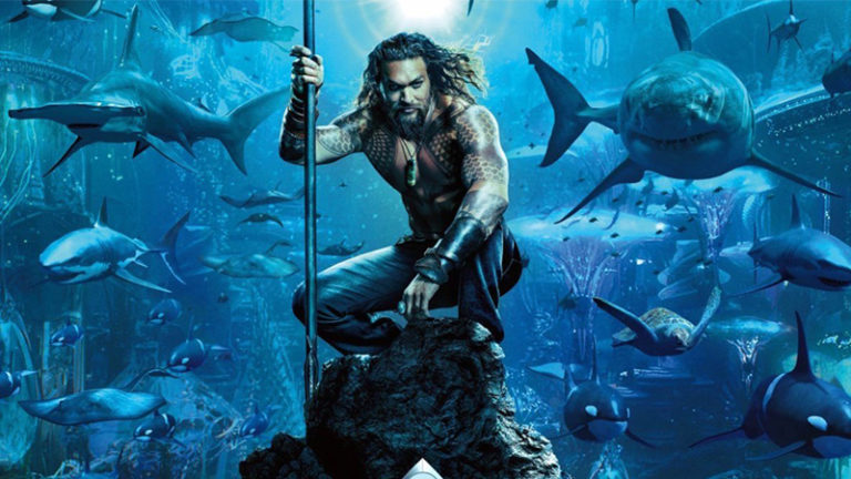 Aquaman | Filme ganha novo pôster com referência ao clássico do cinema Tubarão